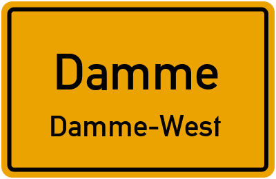 Ortsschild Damme Damme-West