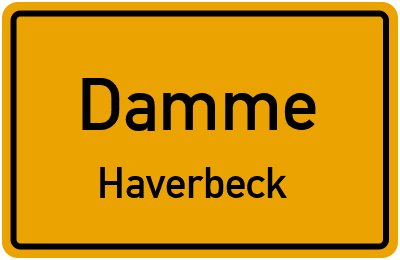 Ortsschild Damme Haverbeck