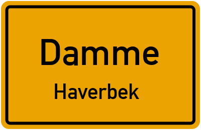 Ortsschild Damme Haverbek