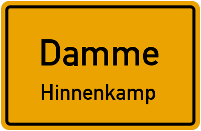 Straßenverzeichnis Damme Hinnenkamp