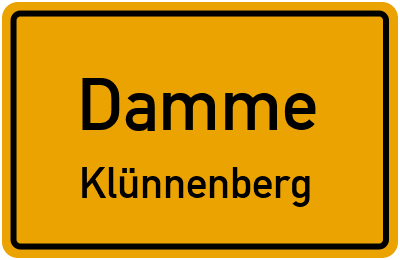 Ortsschild Damme Klünnenberg
