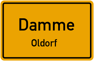 Ortsschild Damme Oldorf