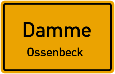 Ortsschild Damme Ossenbeck