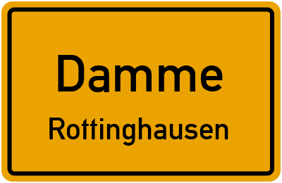 Ortsschild Damme Rottinghausen