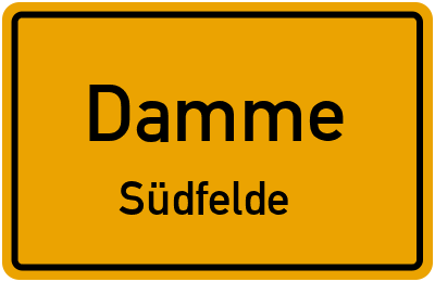 Ortsschild Damme Südfelde