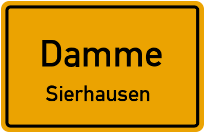 Ortsschild Damme Sierhausen