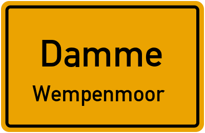 Straßenverzeichnis Damme Wempenmoor