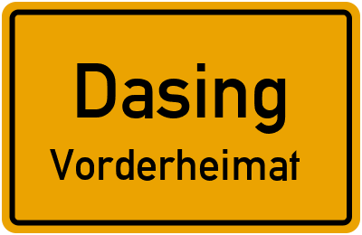 Straßenverzeichnis Dasing Vorderheimat