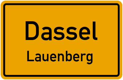 Ortsschild Dassel Lauenberg
