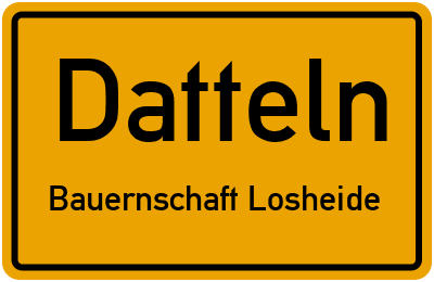 Straßenverzeichnis Datteln Bauernschaft Losheide