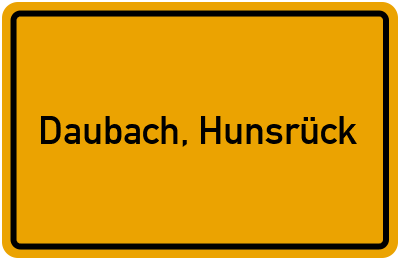 Ortsschild von Gemeinde Daubach, Hunsrück in Rheinland-Pfalz