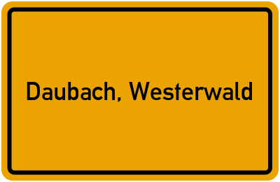 Ortsschild von Gemeinde Daubach, Westerwald in Rheinland-Pfalz