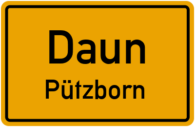 Ortsschild Daun Pützborn