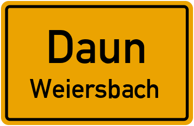 Ortsschild Daun Weiersbach