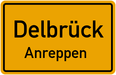 Ortsschild Delbrück Anreppen