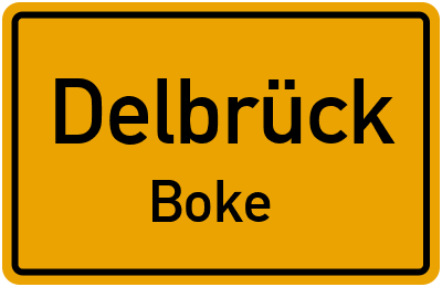 Ortsschild Delbrück Boke