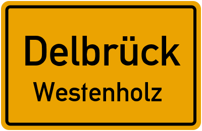 Ortsschild Delbrück Westenholz