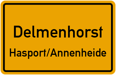 Ortsschild Delmenhorst Hasport/Annenheide