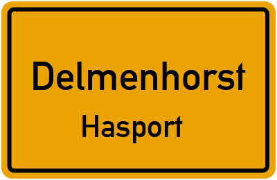 Ortsschild Delmenhorst Hasport