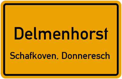 Straßenverzeichnis Delmenhorst Schafkoven, Donneresch