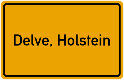 Ortsschild von Gemeinde Delve, Holstein in Schleswig-Holstein