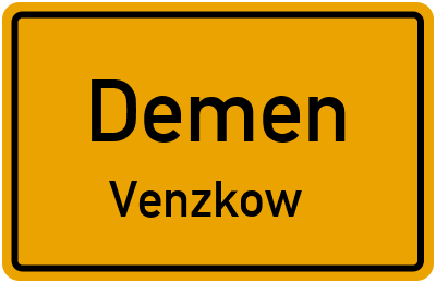 Straßenverzeichnis Demen Venzkow