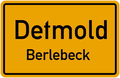 Ortsschild Detmold Berlebeck