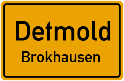 Ortsschild Detmold Brokhausen