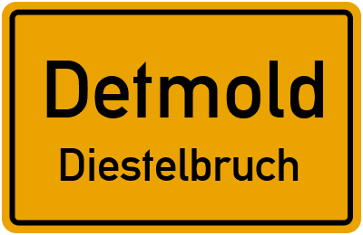 Ortsschild Detmold Diestelbruch