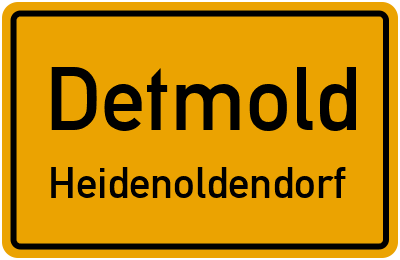 Ortsschild Detmold Heidenoldendorf