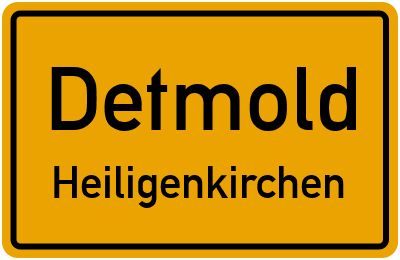 Ortsschild Detmold Heiligenkirchen