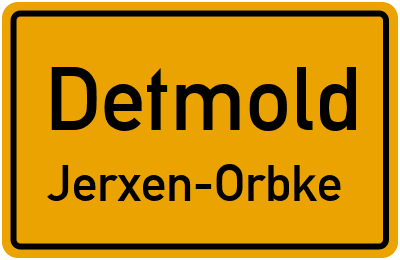 Ortsschild Detmold Jerxen-Orbke