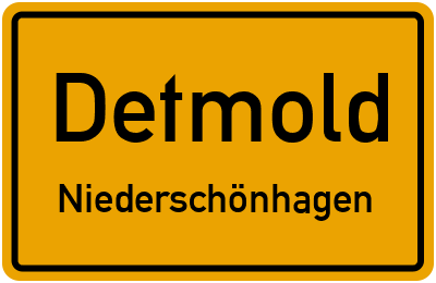 Ortsschild Detmold Niederschönhagen