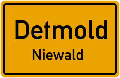 Ortsschild Detmold Niewald