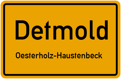 Straßenverzeichnis Detmold Oesterholz-Haustenbeck