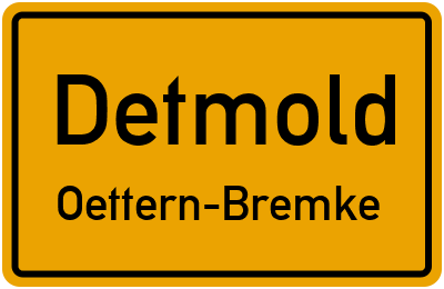 Ortsschild Detmold Oettern-Bremke
