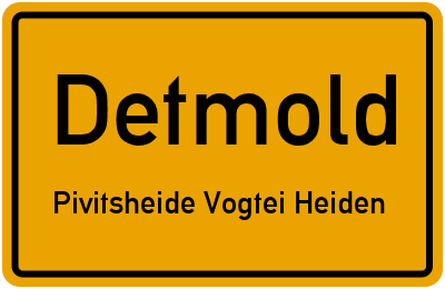 Straßenverzeichnis Detmold Pivitsheide Vogtei Heiden