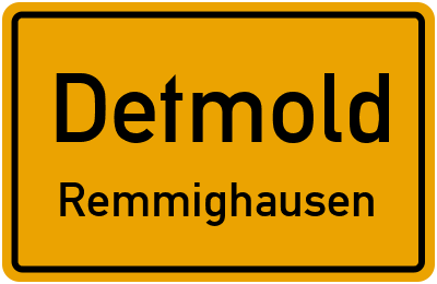 Ortsschild Detmold Remmighausen