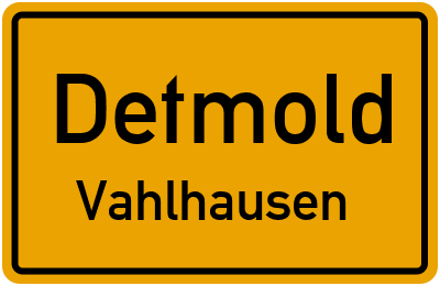 Ortsschild Detmold Vahlhausen