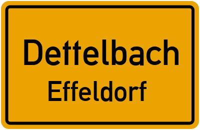 Ortsschild Dettelbach Effeldorf