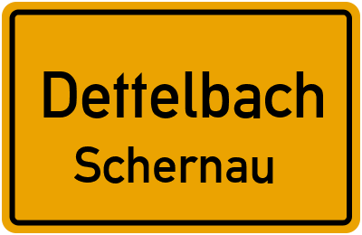 Ortsschild Dettelbach Schernau