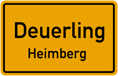 Ortsschild Deuerling Heimberg