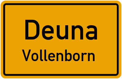 Straßenverzeichnis Deuna Vollenborn