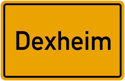Ortsschild von Gemeinde Dexheim in Rheinland-Pfalz