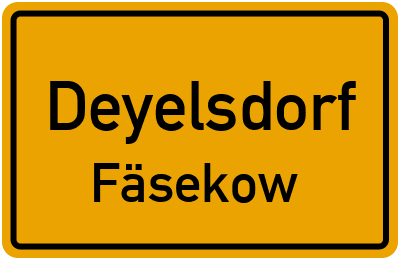 Straßenverzeichnis Deyelsdorf Fäsekow