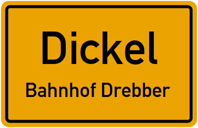Straßenverzeichnis Dickel Bahnhof Drebber