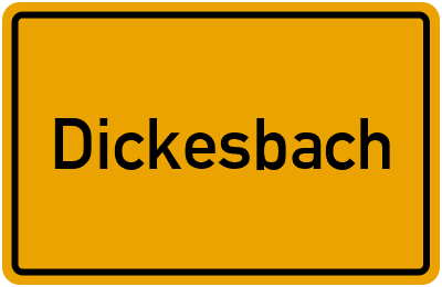 Ortsschild von Gemeinde Dickesbach in Rheinland-Pfalz