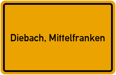 Ortsschild von Gemeinde Diebach, Mittelfranken in Bayern