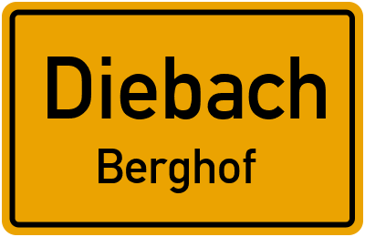 Straßenverzeichnis Diebach Berghof