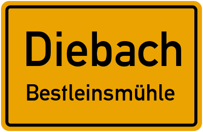 Straßenverzeichnis Diebach Bestleinsmühle
